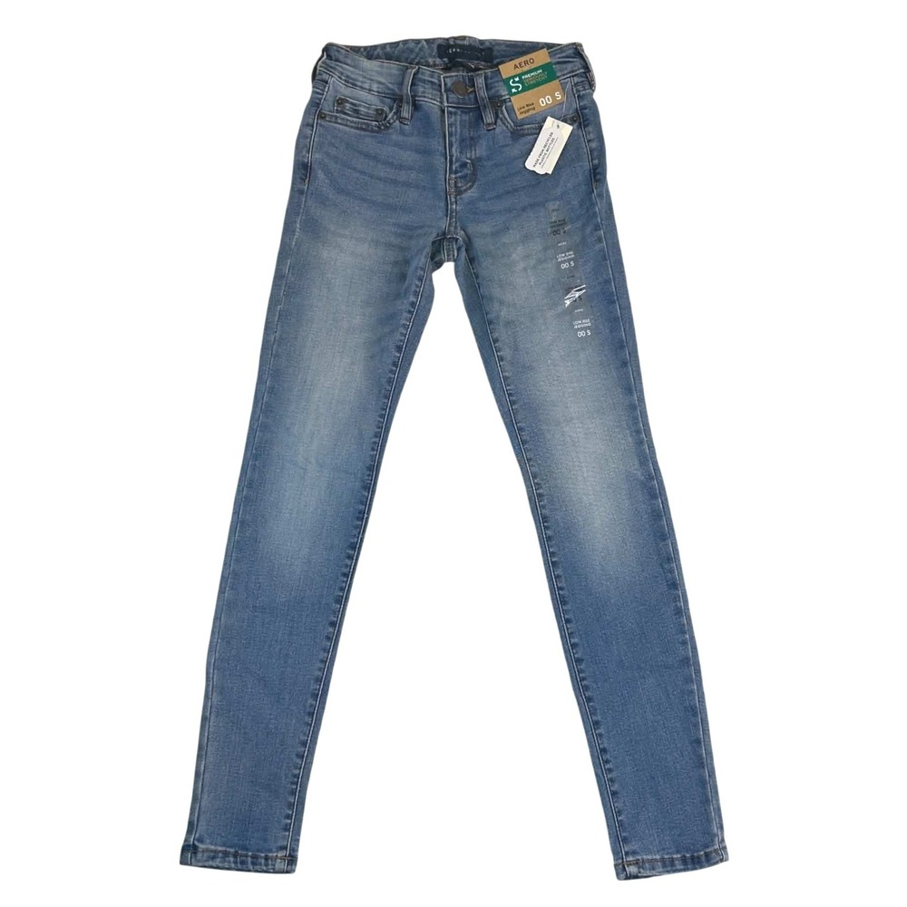 Aeropostale Low Rise Jegging Blue Denim Jeans 00 Short Premium Stretchy NWT